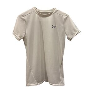 Youth Under Armour White HeatGear Fitted Shirt